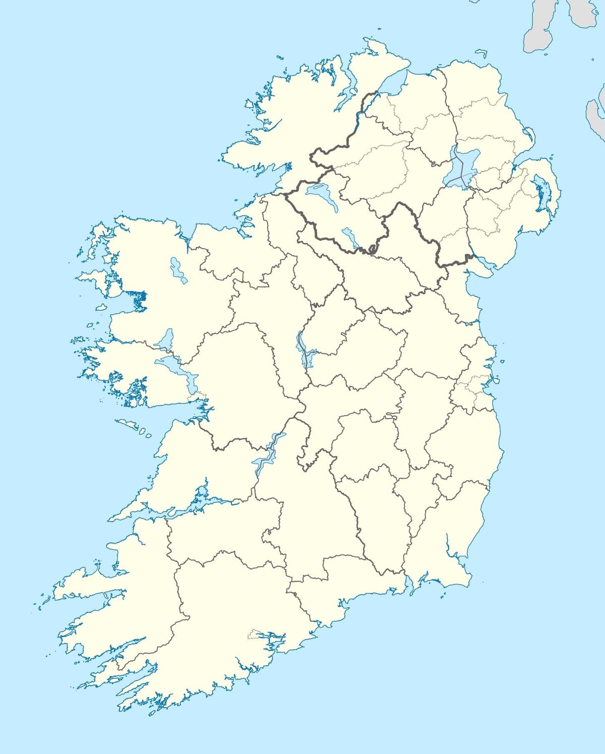 kart over øyene i irland