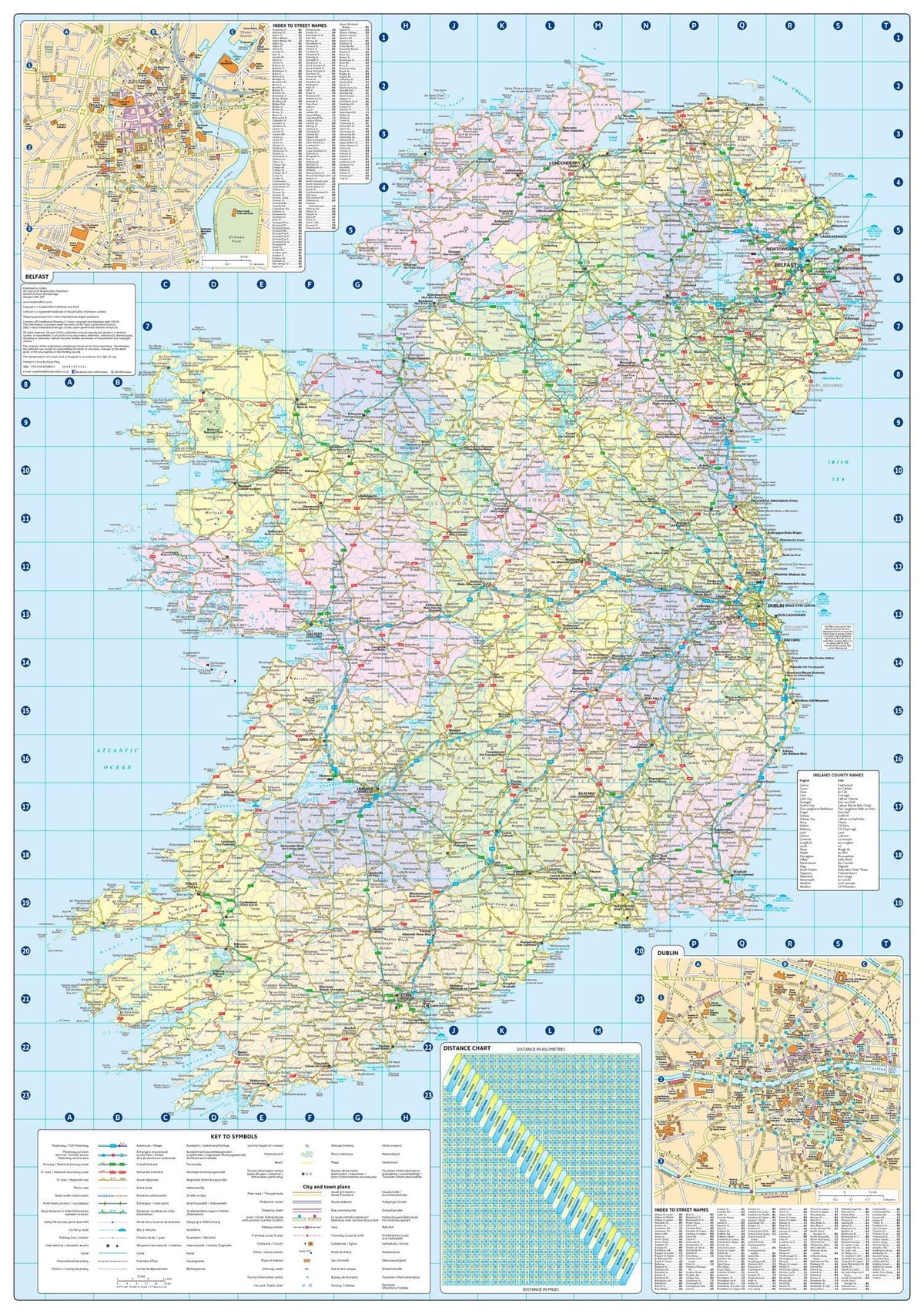 kart over avstand kart irland