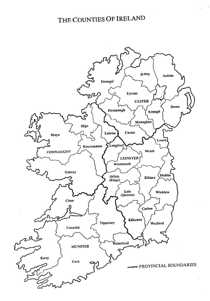 skisse kart over irland