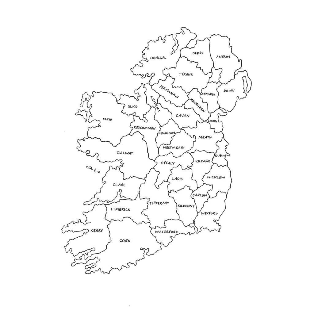 kart av kontur kart irland