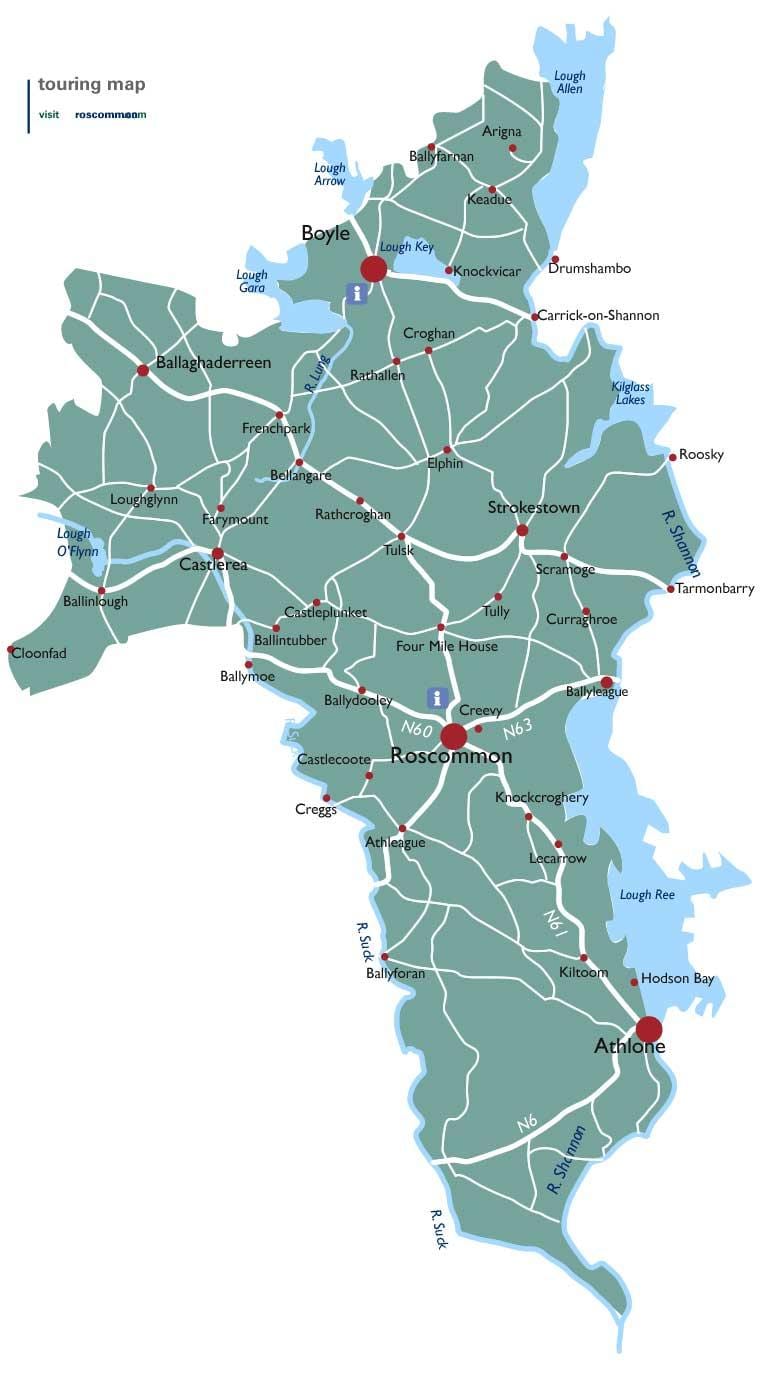 kart av county roscommon irland