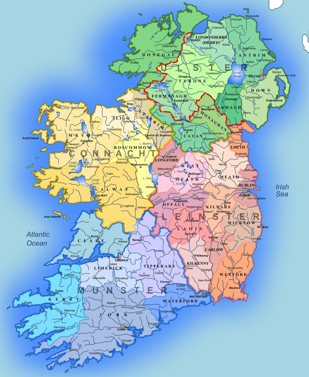 kart over elvene i irland kartet for barn