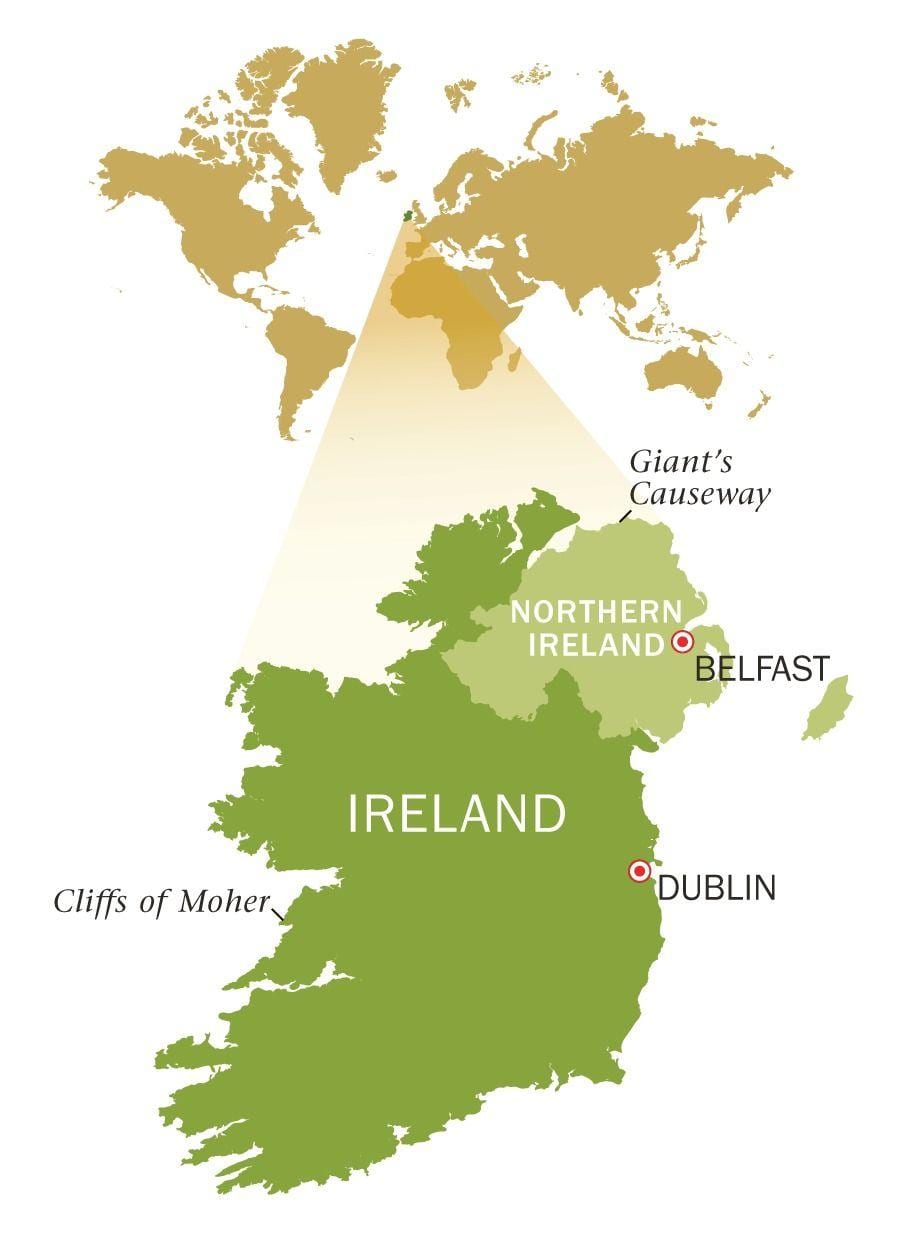 kart av emerald isle irland