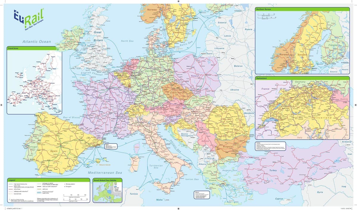 kart over eurail irland