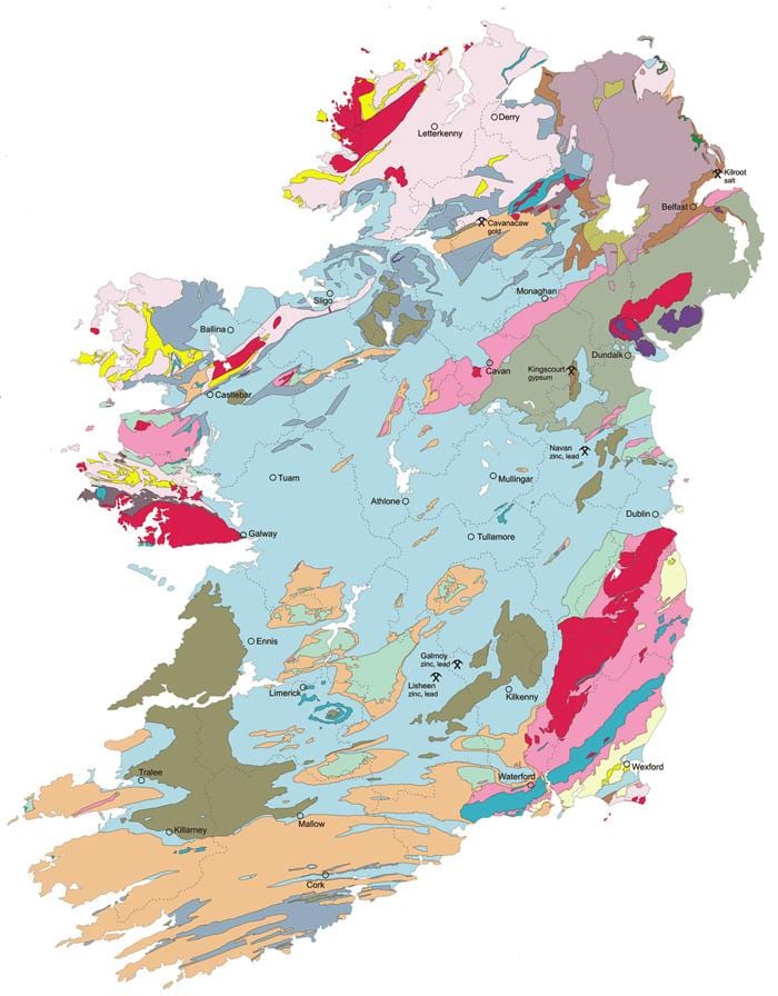 kart over geologiske kart over irland