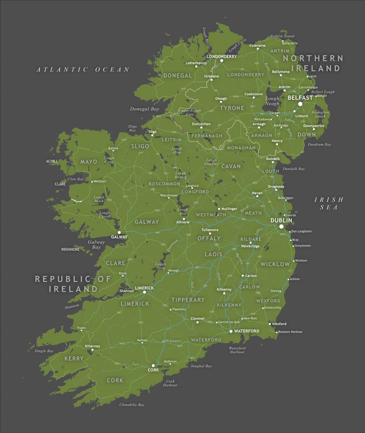 rep av irland kart