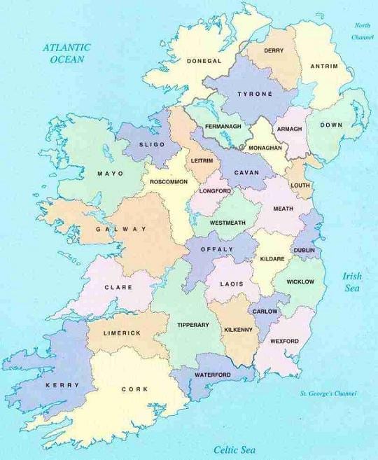 kart over irland b&b
