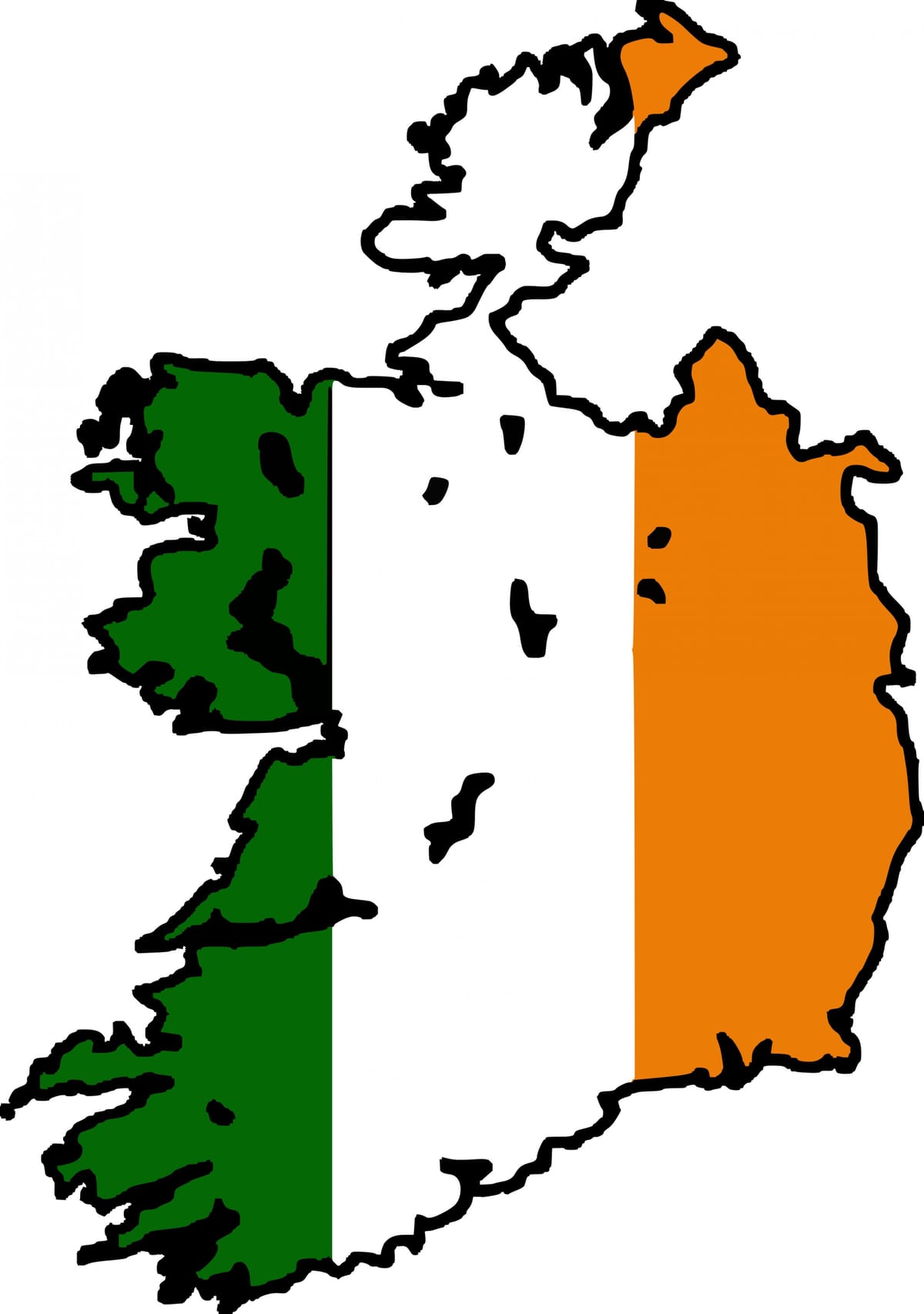 kart over irland flagg