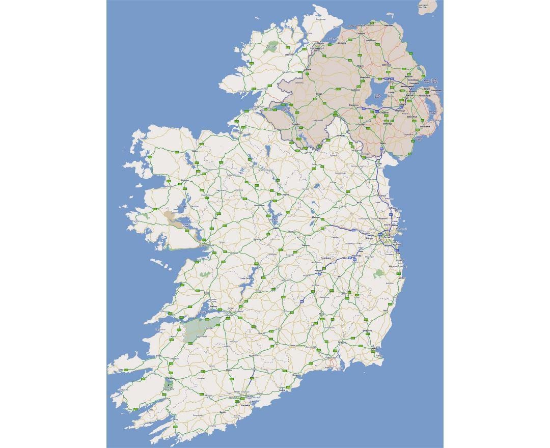 beste veien kart over irland