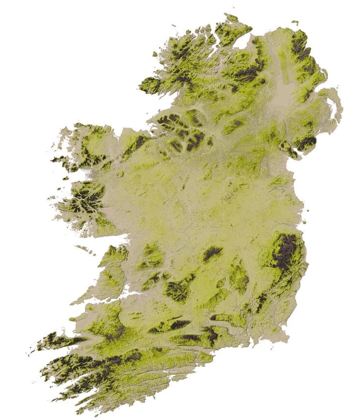 geografiske kart over irland