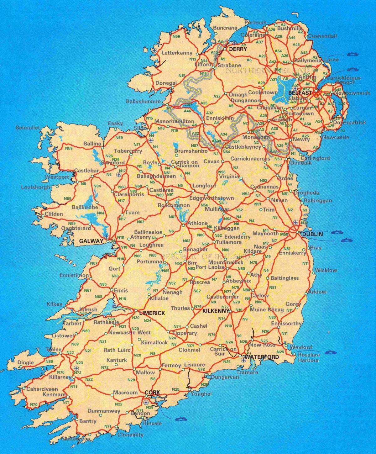 gratis road kart over irland