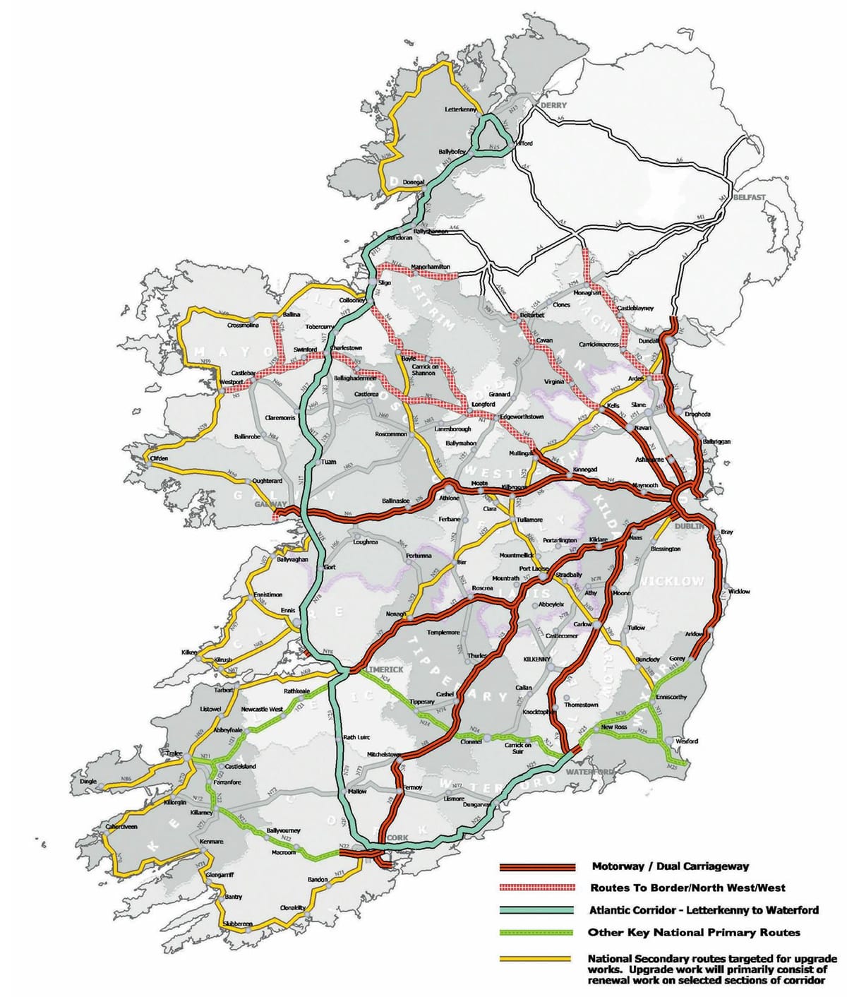 veien kart over irland 2016