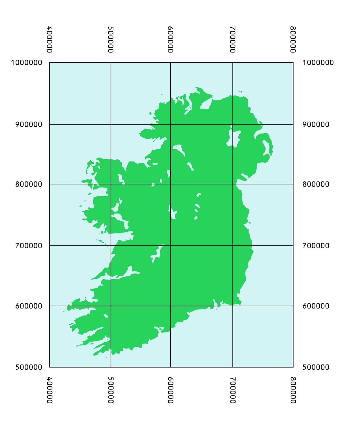 kart av koordinater irland