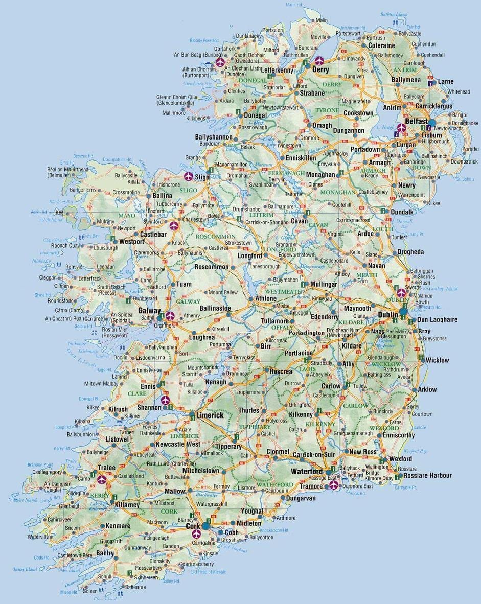 kart til kart over irland bestill