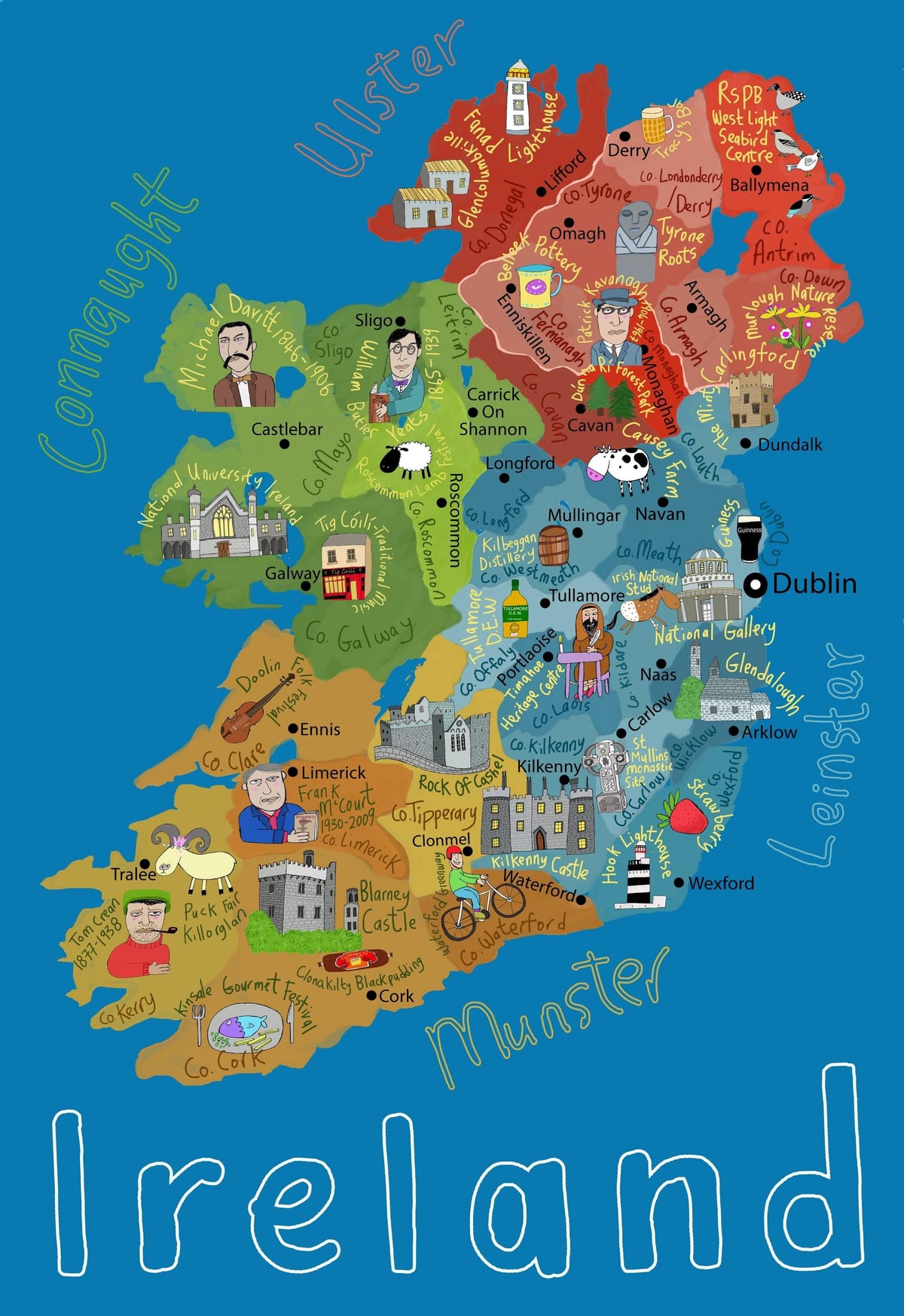 tegneserie kart over irland
