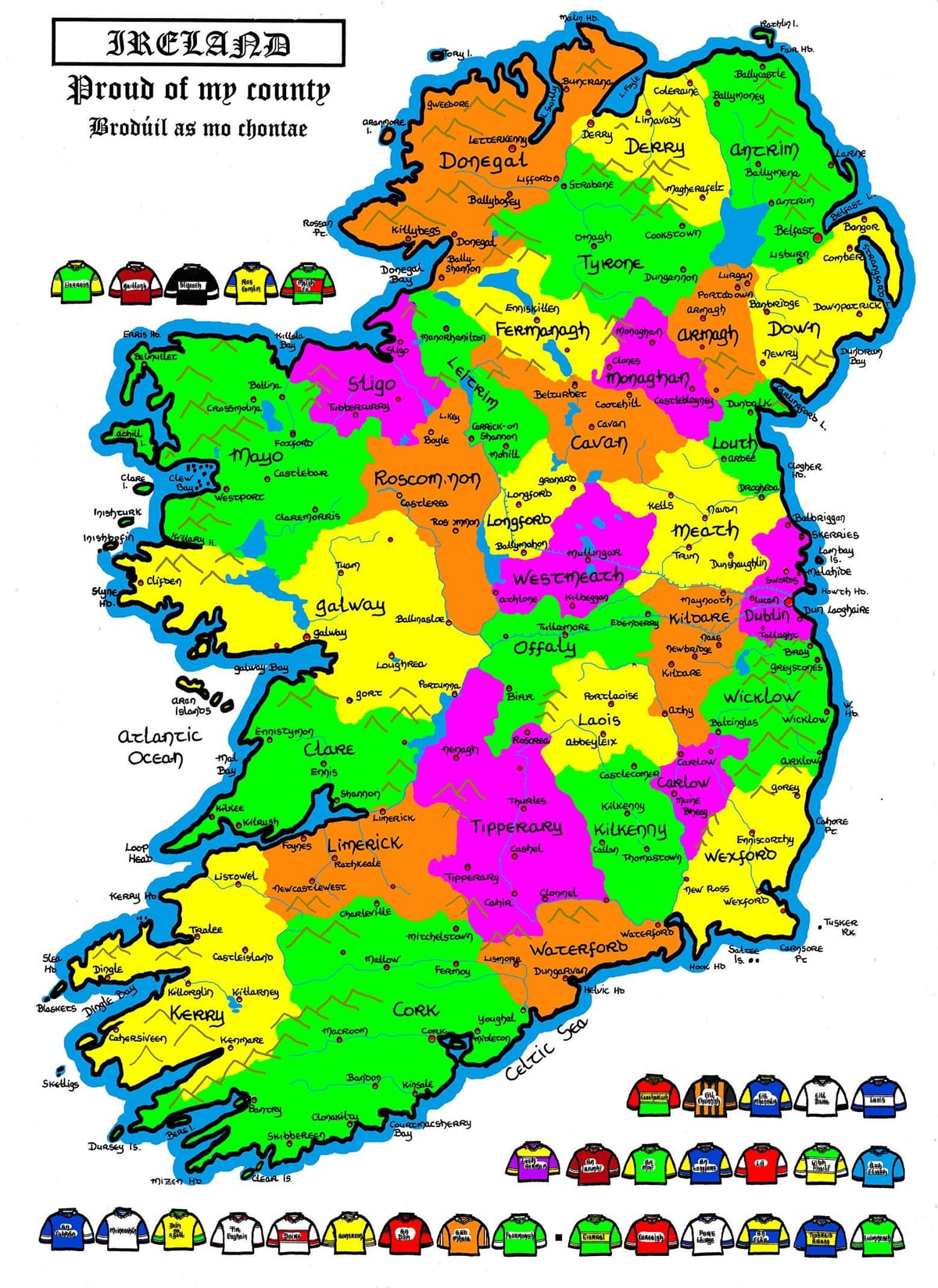 kart over irland for grunnskolen