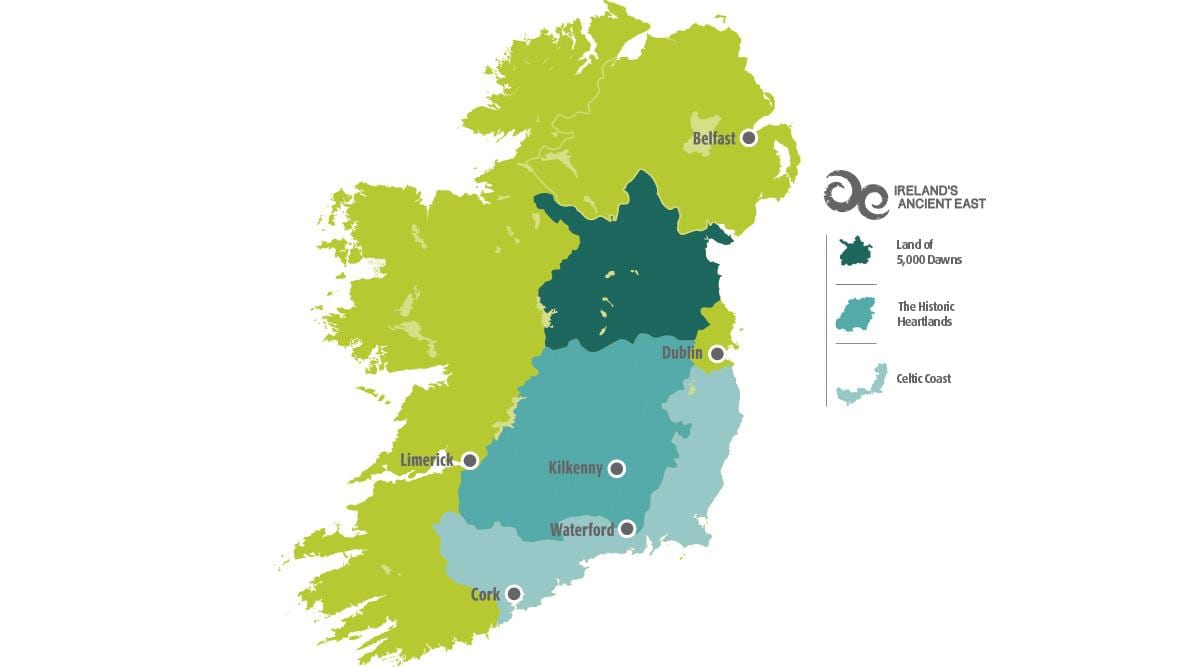 kart til kart over irland øst-kysten