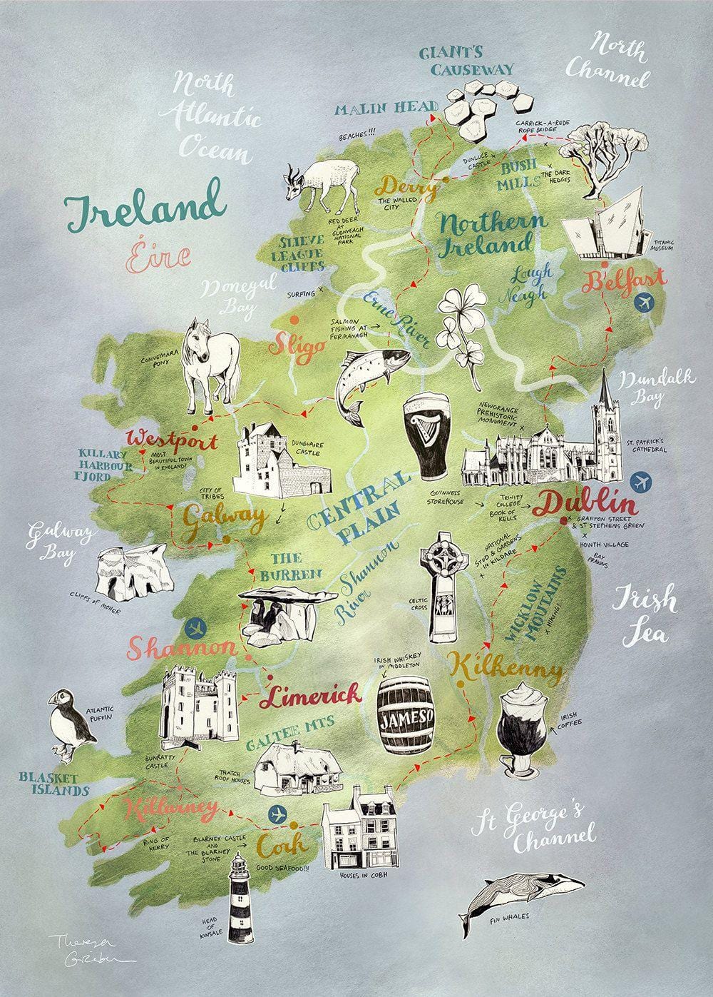 kart til kart over irland plakaten