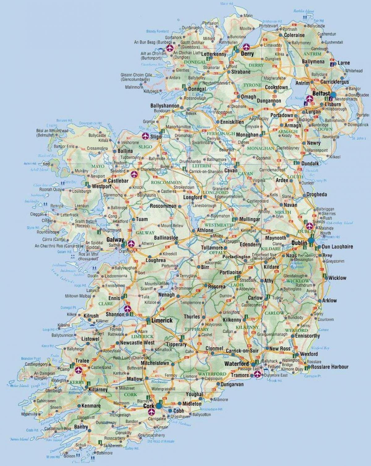et kart over irland