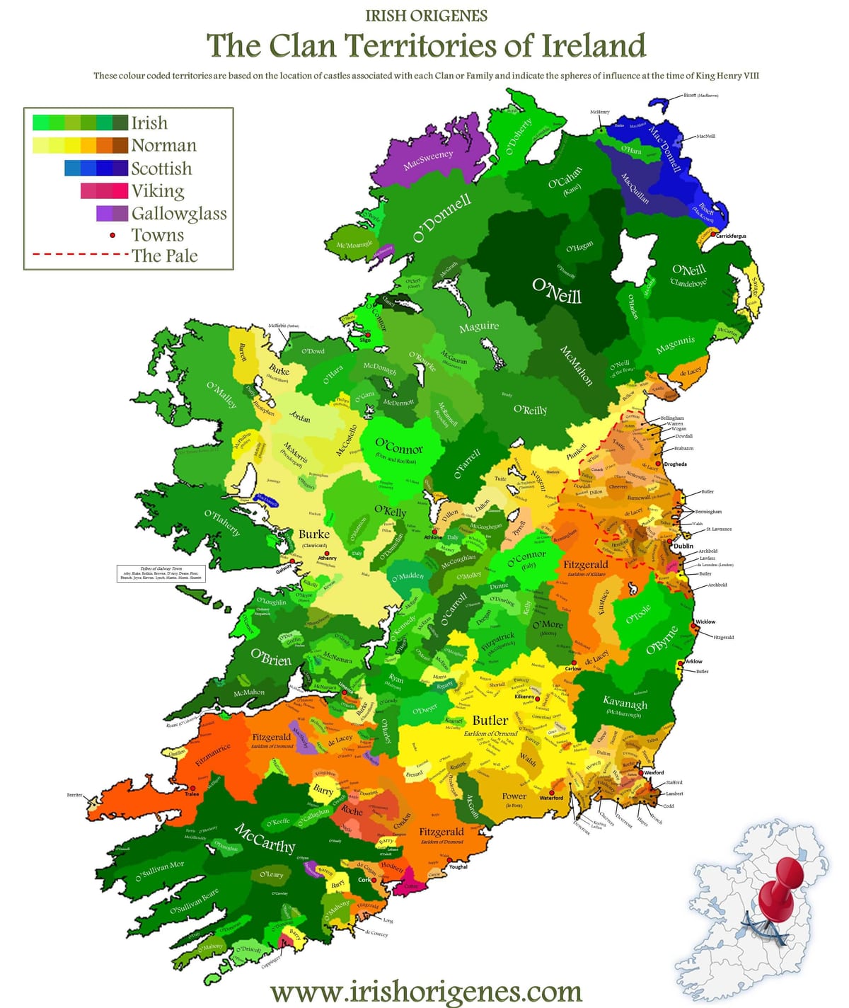 kart av klanen kart over irland