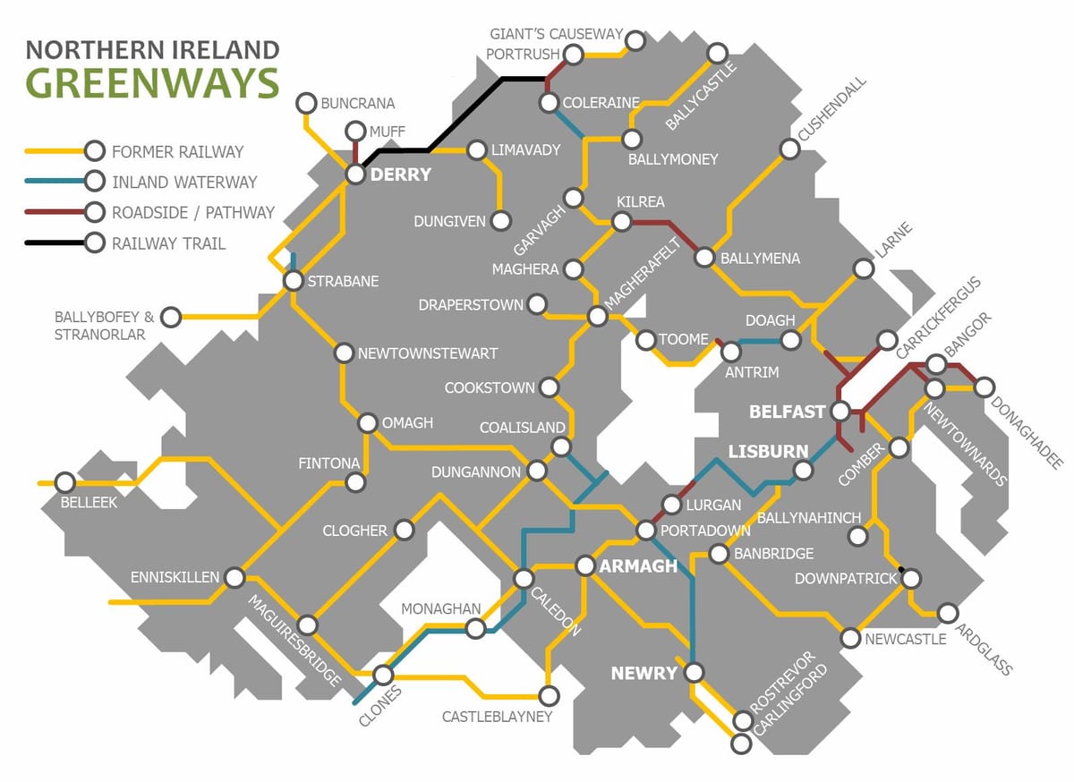 nord-irland tog kart
