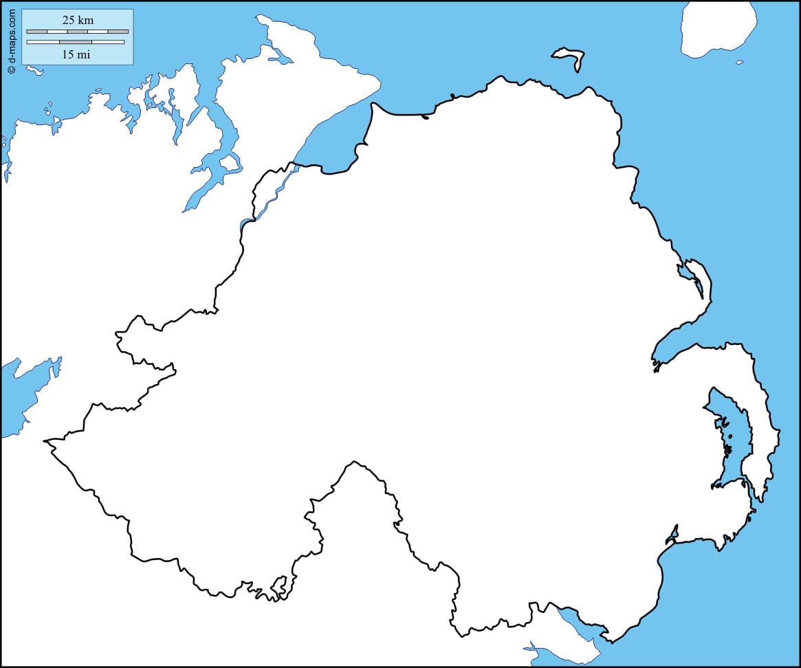 blank kart over nord-irland