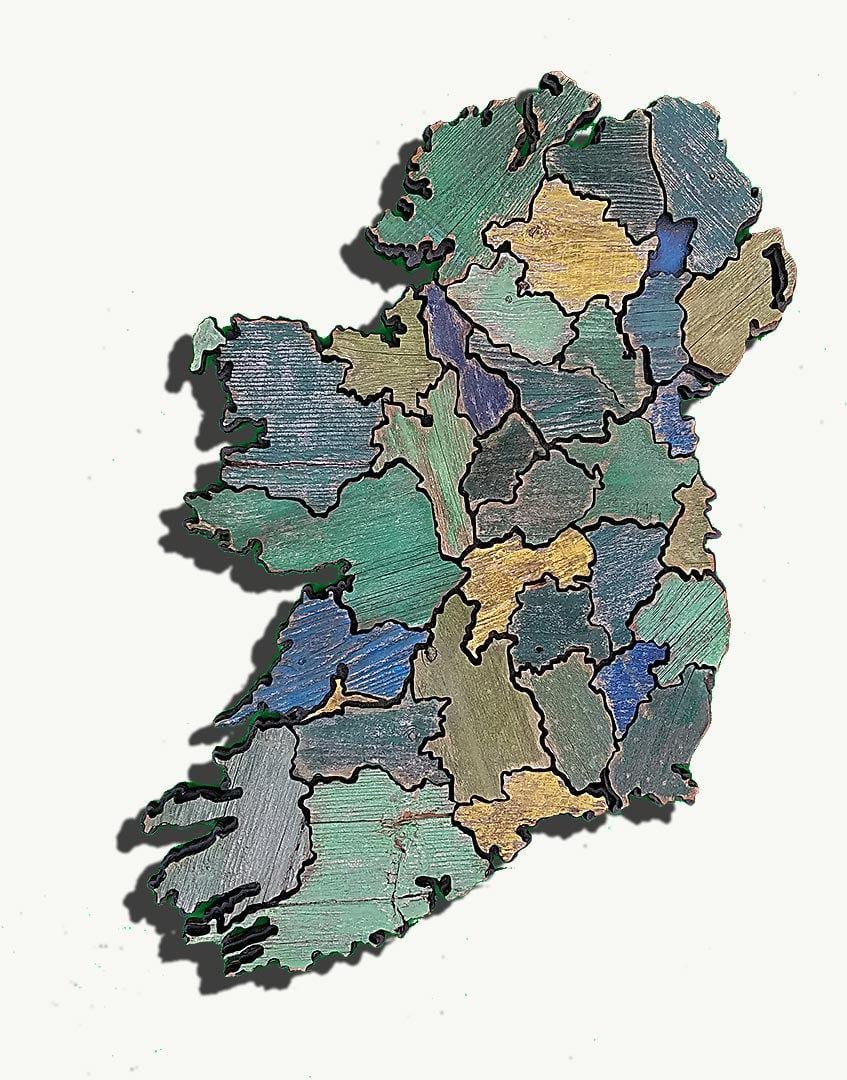 kart av parkett kart over irland