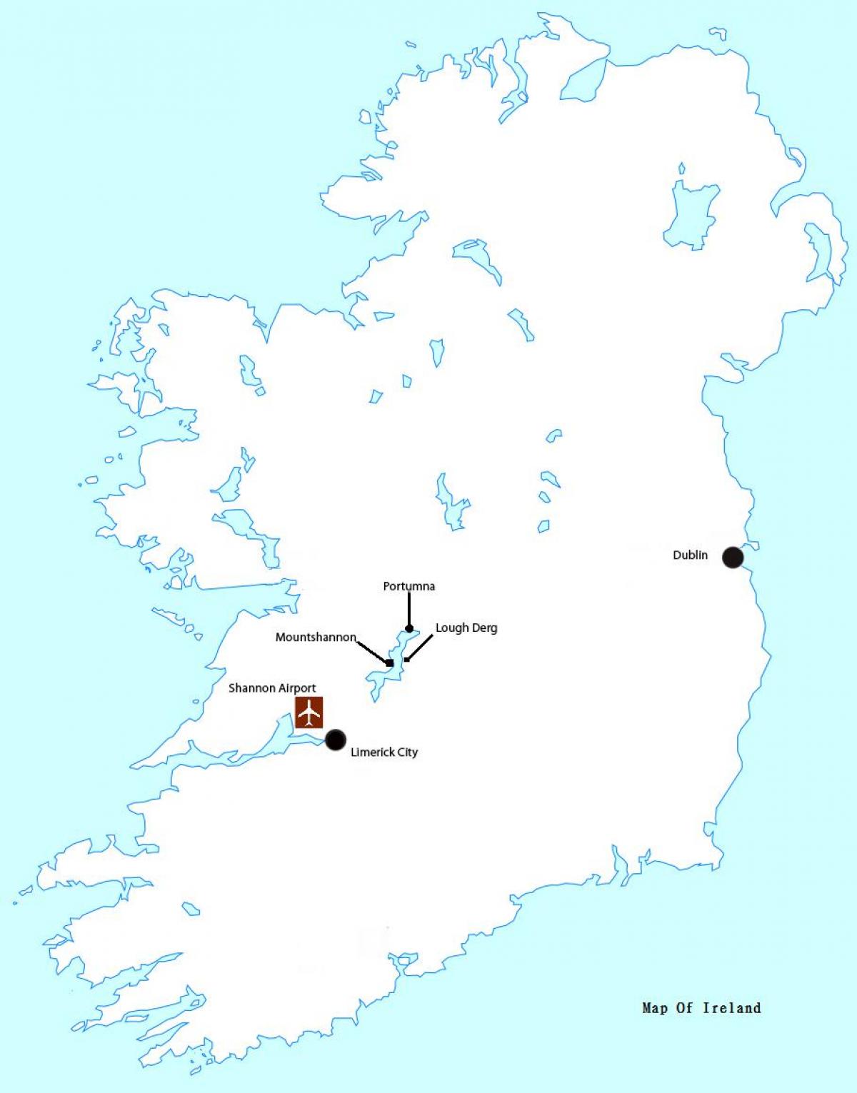 kart av shannon airport, irland