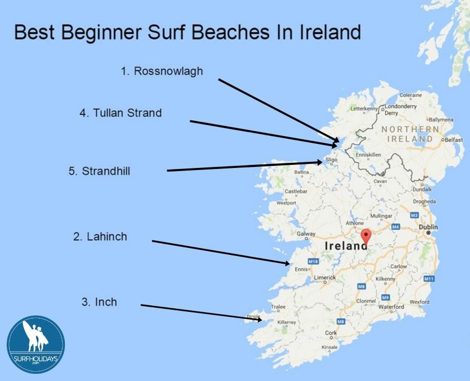 kart over surfing i irland
