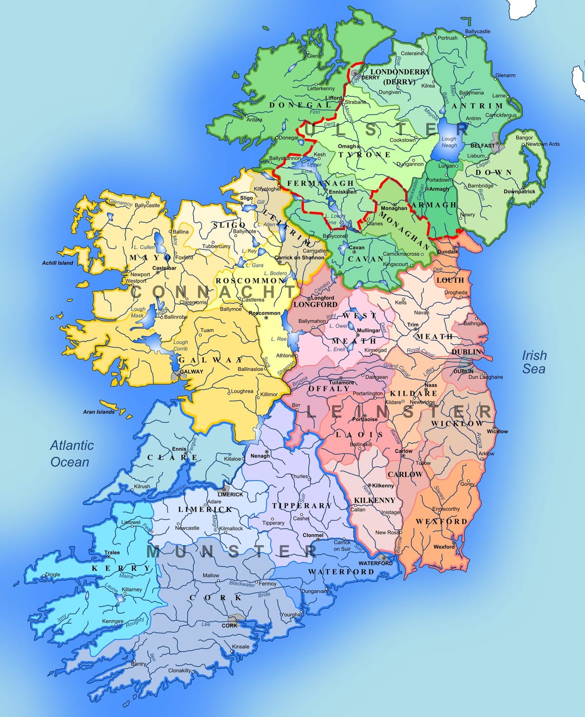 irland kart over turistattraksjoner
