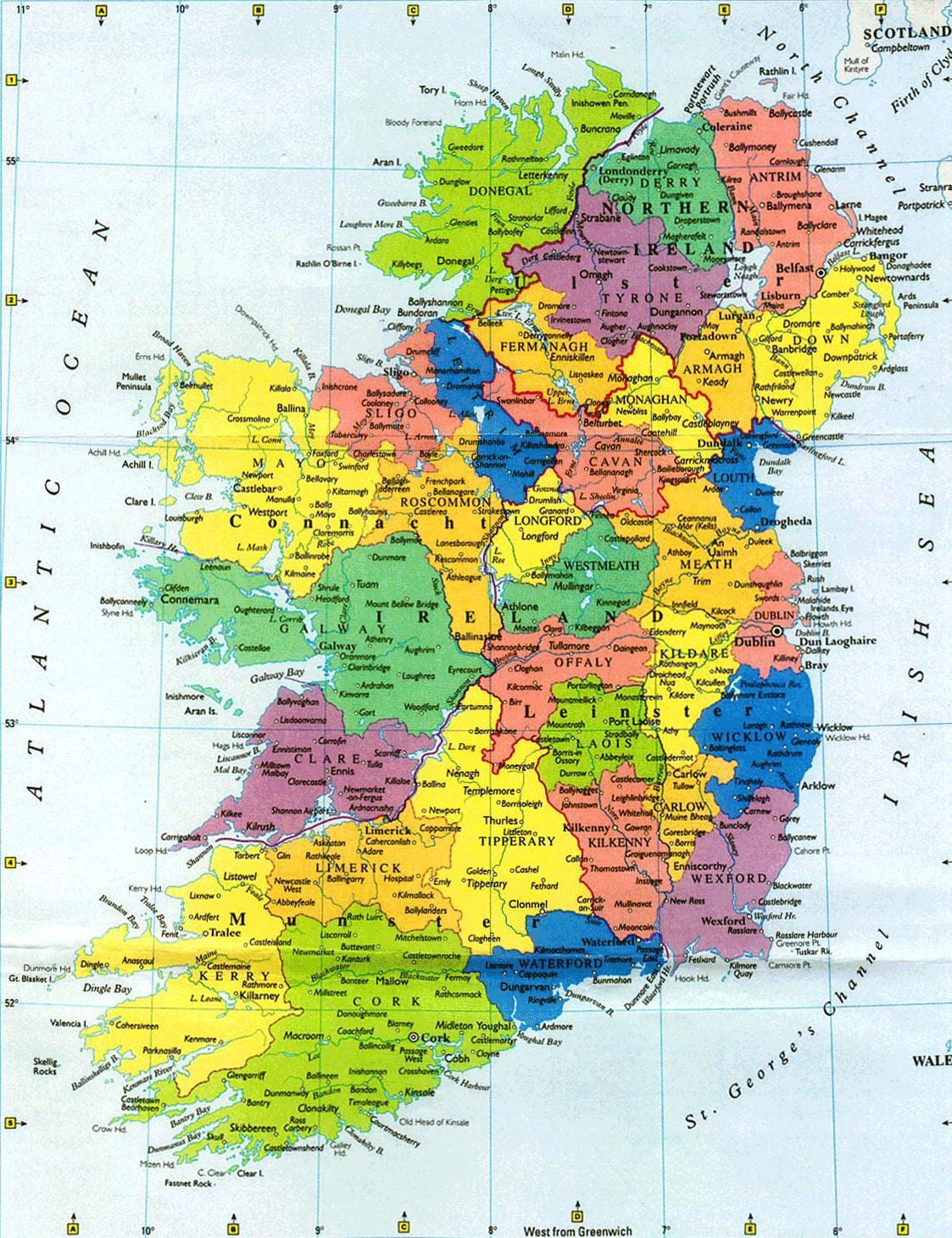 store veggen kart over irland