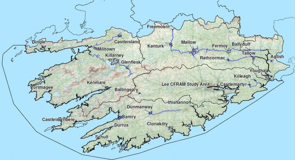 detaljert kart over vest-irland
