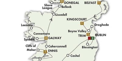 Kart av beste veien kart over irland