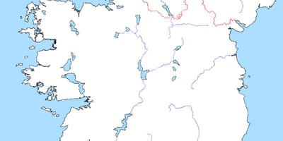 Kart over blanke kart over irland med elver