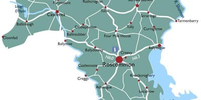 Kart av county roscommon irland