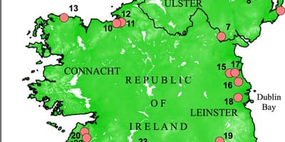 Kart over irland viser elver