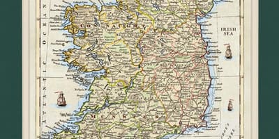 Kart over innrammet kart over irland