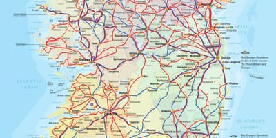 Irland bussruter kart