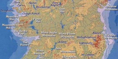 Kart over irland fjell 