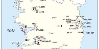 Kart over irland viser flyplasser