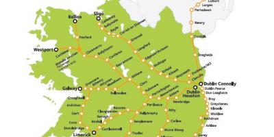 Jernbane reise i irland kart