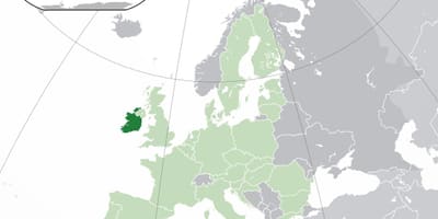 Irland kart i verden kart