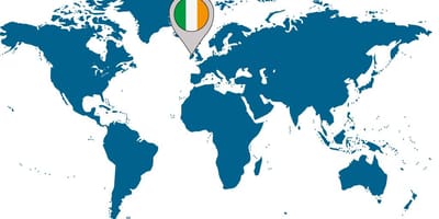 Irland på kart over verden