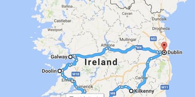 Kart over irland turplanleggeren