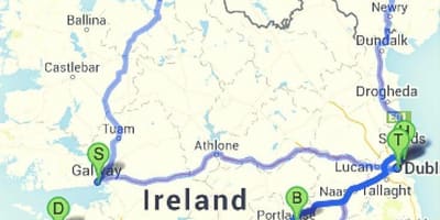 Steder å besøke irland kart