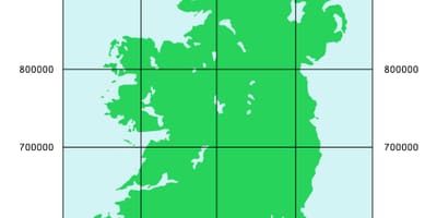 Kart av koordinater irland