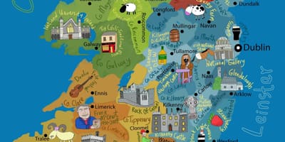 Tegneserie kart over irland