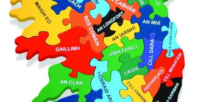 Kart til kart over irland som gaeilge