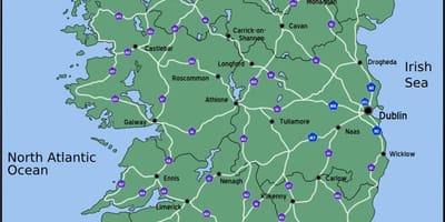 Kart av kjøring kart over irland avstand