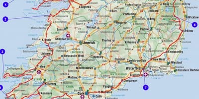 Kart reise irland